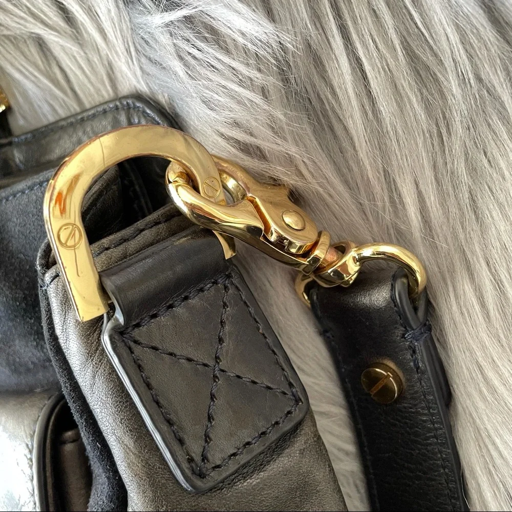 TORY BURCH mae leather & suede satchel
